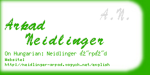 arpad neidlinger business card